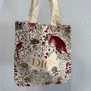 Dior Cream Floral Print Canvas Tote Bag (GWP)